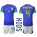 Billige Brasilien Marquinhos #4 Børnetøj Udebanetrøje til baby VM 2022 Kortærmet (+ korte bukser)